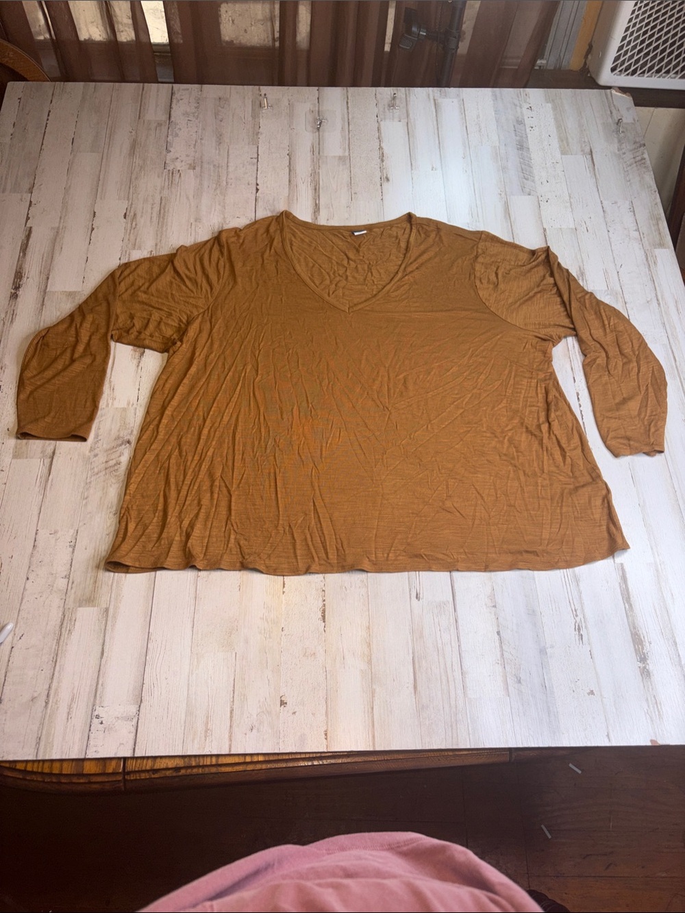 Old Navy Women's Luxe V-Neck Long Sleeve Top in Golded Brown